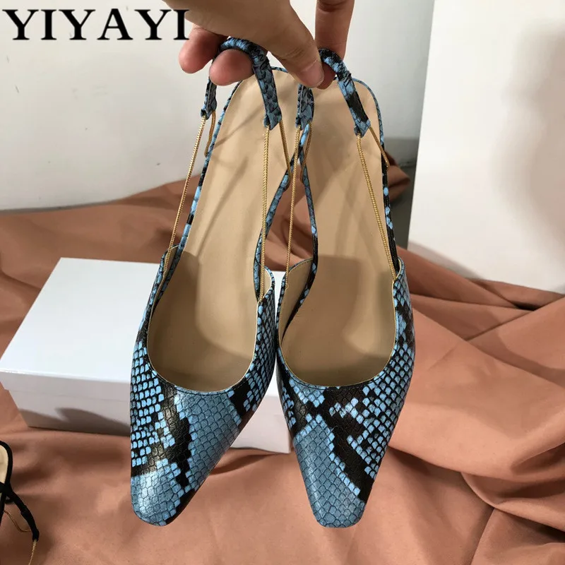 Sexy Narrow Bands Slingbacks Sandals Women Small Square Toe Summer Pumps Runway T-show Party Shoes Woman Black Zapatos Mujer