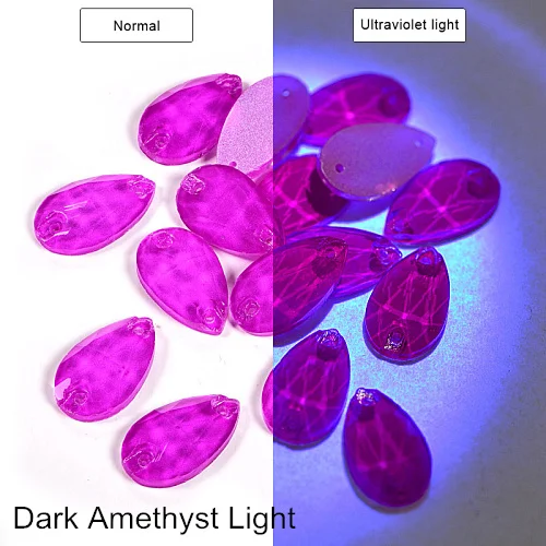 Teardrop Crystal AB Sew On Rhinestones Flatback Glass Strass стразы Fluorescent Neon Rhinestone Wedding Dress F0172 - Цвет: Dark Amethyst