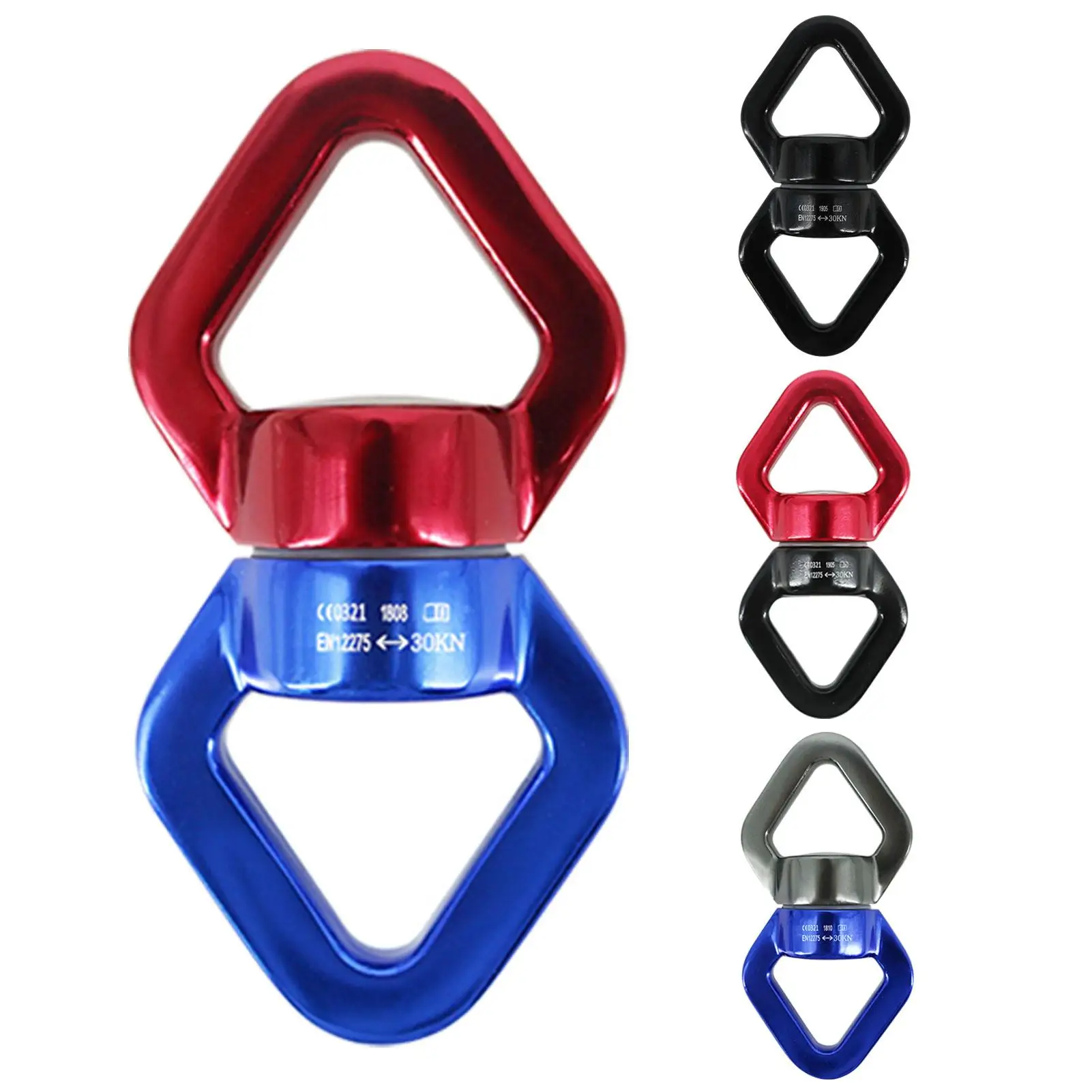 

30kn rock climbing swing swivel 7075 aviation aluminum triangular rope swivel connector 360 degree rotation metal swing swivel