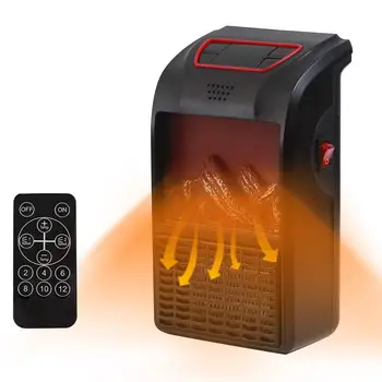 

900W 3 Speed Space Heater Portable Electric Wall-mounted Warm Air Fun Personal Space Warmer Heating With Remote Control