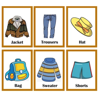 

Montessori Colors English Clothing Flash Card Pocket Cards Learning Educational Toys English Word Picture Match Game Baby Gift