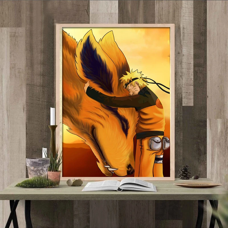 Bandai Naruto Bijuu Kurama Kyuubi настенное искусство манга постер японское аниме холст