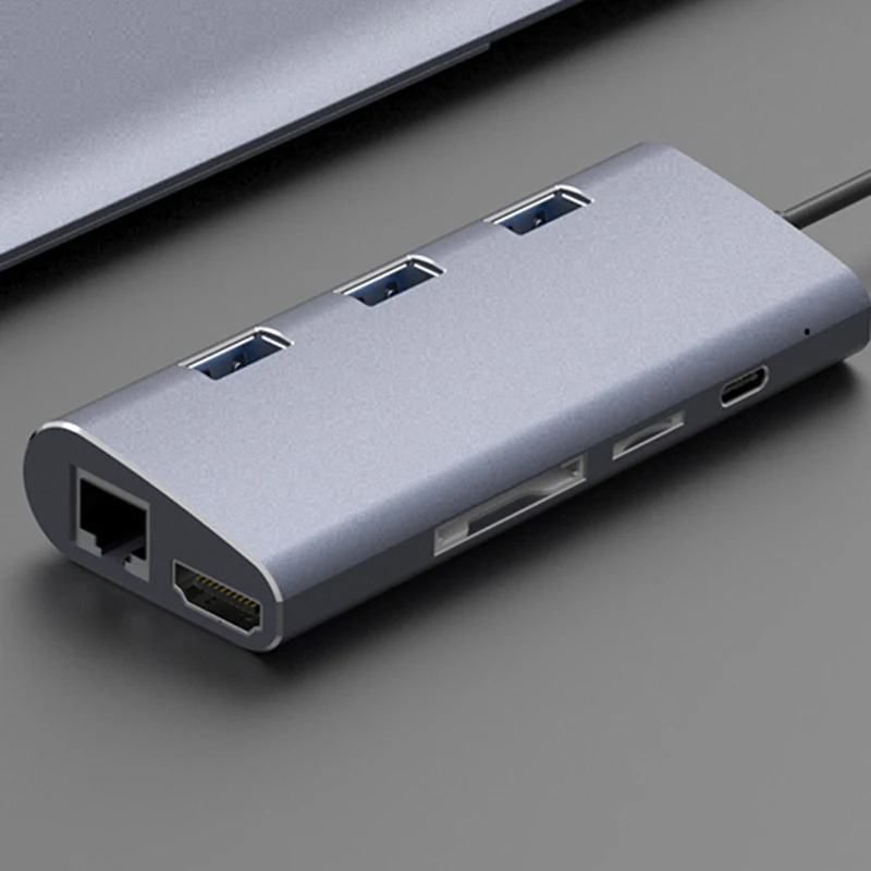 Концентратор USB Type C USB-C к HDMI 4K Gigabit Ethernet RJ45 USB 3,0 SD TF кардридер PD сплиттер адаптер для MacBook Air Pro