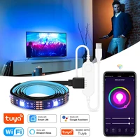 Bande Lumineuse Flexible RGB à LED, USB, WIFI, Tuya Smart, Rétro-Éclairage, Compatible avec Alexa Google, 50 cm, 1 m, 2 m, 3 m, 4 m, 5m