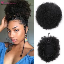 Doris beauty Puff афро синтетический короткий кудрявый шиньон волосы булочка шнурок конский хвост обертывание шиньон поддельные волосы для наращивания