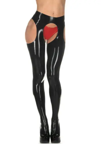 Latex Rubber Gummi Sexy WOMEN LATEX LEGGINGS OPEN HOLES CUSTOMIZED