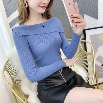 

2019 Rushed Jumper Blusas De Inverno Feminina 9296 To Film A New Big Lapel Render Unlined Upper Garment Of 38-1/2 Row 4 Shelves