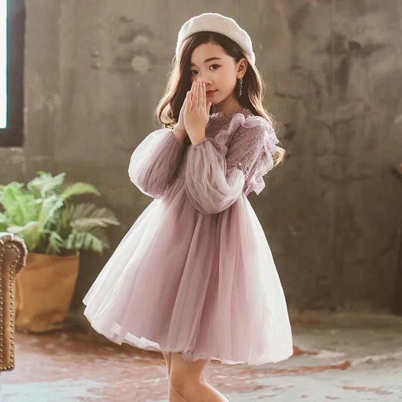 Vestido de fiesta de princesa grande para niñas, ropa blanca con bordado de encaje para adolescentes de 4, 6, 10, 11, 12 años|Vestidos| - AliExpress