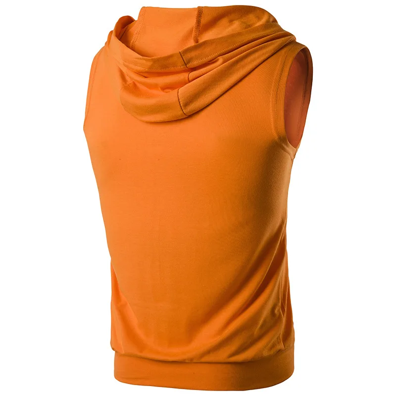 High Street Large Pocket Zipper Ouma Hooded Vest Waistcoat Hooded Vest Multi-color