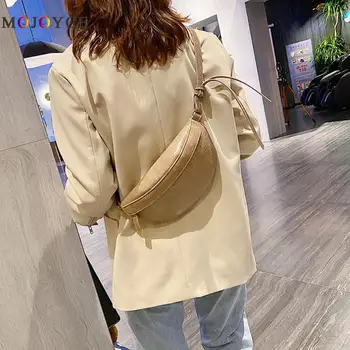 

Fashion Snake Print Chest Bag Women Solid Color PU Leather Money Crossbody Fanny Pack pochete