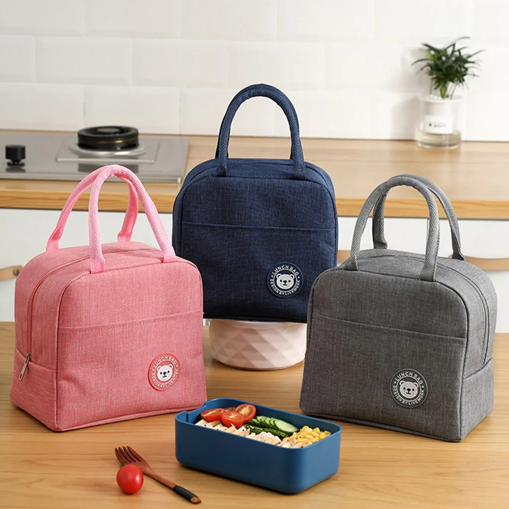 Portable Lunch Bag 2021 New Thermal Insulated Box Tote Cooler Bento Pouch Container Food Storage Bags Handbag | Дом и сад