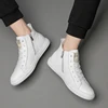 New Luxury Brand Men Fashion High Top Sneakers Spring Autumn Casual High Shoes Men Genuine Leather Shoes Simple Flats ► Photo 1/6