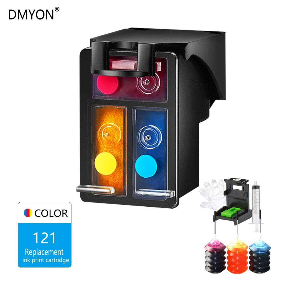 Dmy121xl сменный трехцветный картридж для hp 121 Deskjet D2563 F2423 F2483 F2493 F4213 F4275 F4283 F4583 принтер
