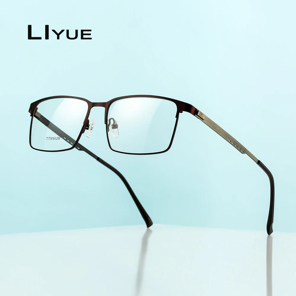

Fashion men's eyeglasses frames Optical Titanium Alloy Glasses Frame for Men Myopia Prescription glasses Male Metal Full eyewear