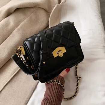 

Lattice chain small bag women 2020 early spring new wild retro trend fashion women's shoulder Messenger bag small square bag