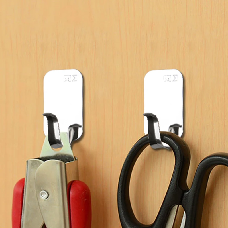 3pcs/set 2kg Self Adhesive Hooks Stick Hook Wall Door Hangers for Clothes Hats Bag Bathroom Kitchen Holder Hanger Tool|door hanger|hangers forstick