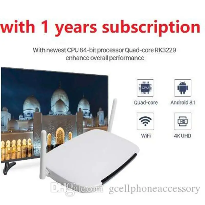 Leadcool Q9 Android 8,1 tv Box со смарт IP tv арабский французский 1 год NOKE tv подписка Испания арабский Португалия IP tv Box