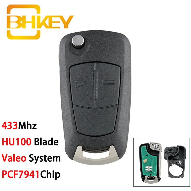 BHKEY Valeo система для Opel Key PCF7941 чип умный Автомобильный ключ Opel/Vauxhall Astra H 2004 2009 Zafira B