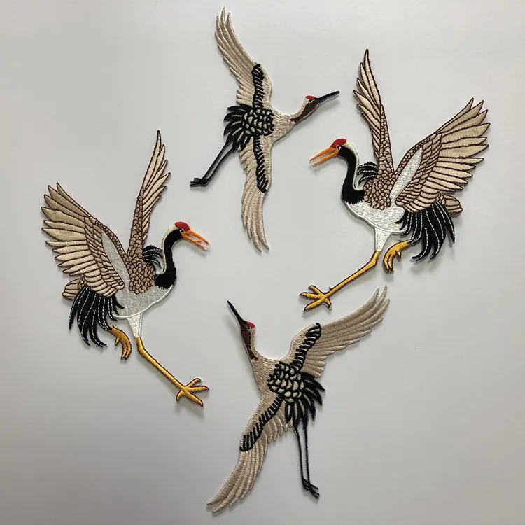 

Spot boutique embroidery fairy crane embroidered cloth paste clothes diy decorative bird patch patch pattern paste adhesive
