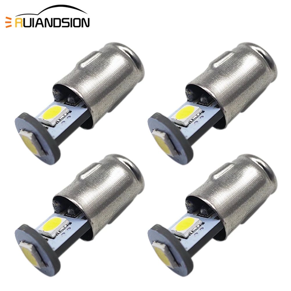 4pcs 3030smd Non Polarity BA7S T7 Car Motor Interior Dashboard Instrument Light Auto Mini Indicator AC 12V 24V 150lm Warm White 4x t5 w3w w1 2w led 12 24 volt bulb for car truck interior light dashboard warming indicator wedge 12v 24v auto instrument lamp