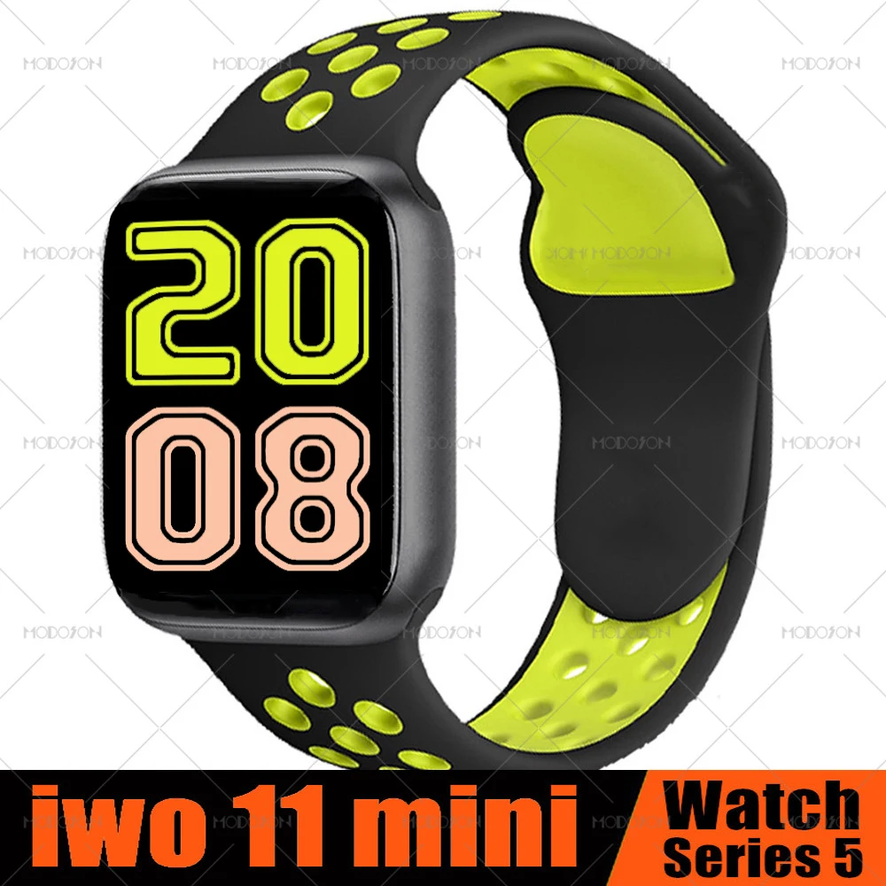 Смарт часы MODOSON iwo 14 Mini Series 5 с ЭКГ пульсометром тонометром T100 для Apple iphone