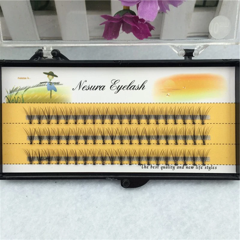 60 PCS false eyelashes 0 1 thickness C curl handmade natural eyelashes eyelash extension 8 15mm 3