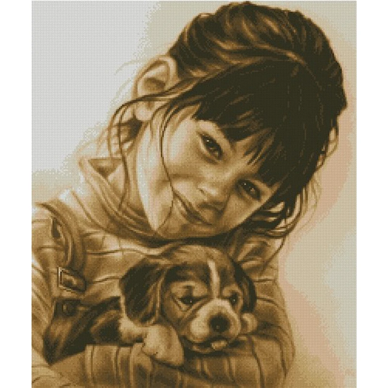 girl with dog puppy doggy