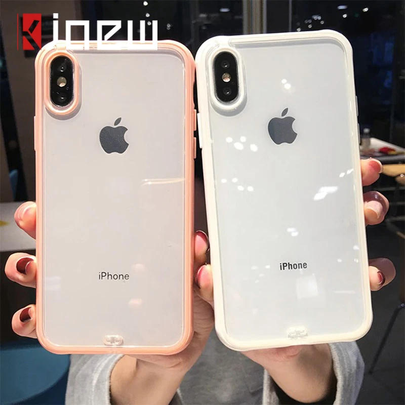 Ударопрочный бампер Прозрачный чехол для iPhone X XS XR XS Max 8 7 6 6S Plus Прозрачная защитная задняя крышка