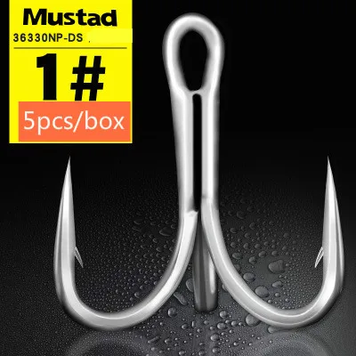 Mustad тройные Крючки 36330 прочные острые Твердые колючие Anzuelos Глубокий Океан кальмар сельдь Три якоря рыболовный крючок Рыболовные снасти Pesca - Цвет: Красный