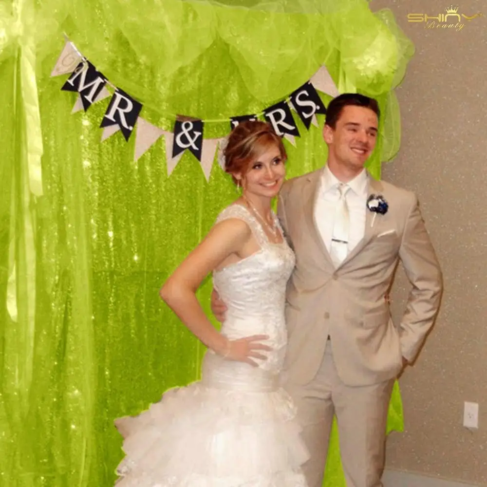 

Shinybauty 8X10FT Lime Green Sequin Party Backdrop Curtain Photo Backdrops Home Decoration Accessories Party Decor Wall-M190814