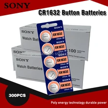 300 pçs/lote sony cr1632 3 v bateria de lítio original para o relógio de controle remoto calculadora cr1632 1632 botão pilha moedas baterias
