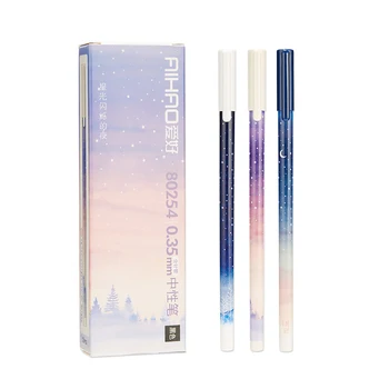 

3Pcs Fantastic Galaxy Star Sky Long Handle Gel Pen Writing Signing Pen School Office Supply Student Stationery Pen