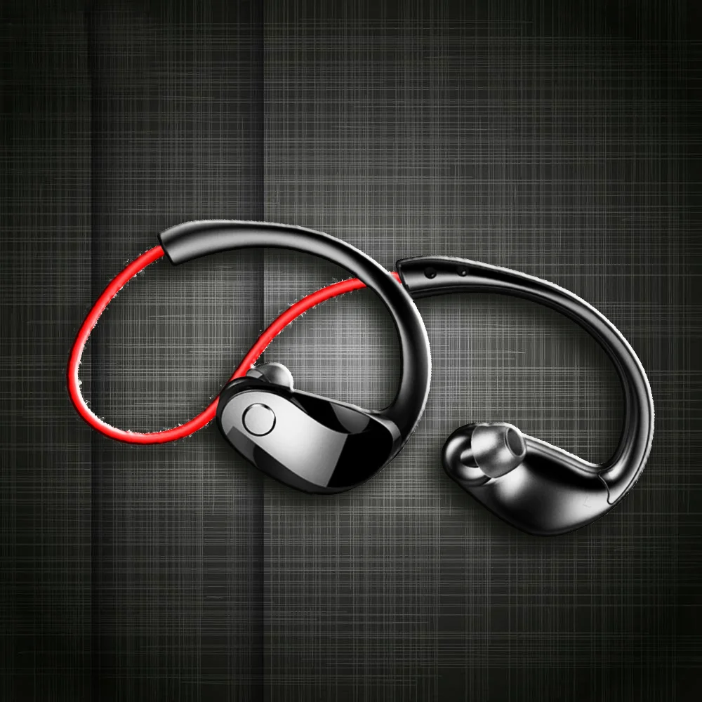 Беспроводной earhone bluetooth IPX 5 Водонепроницаемый hands free ушной крючок светильник с микрофоном 3D стерео Шум отменить M10 INTKOOT
