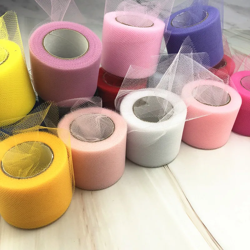 Rollo de tul de 5cm y 25 yardas, rollo de Organza blanca, tul, tela de Organza, falda de tutú para niña, decoración para fiesta de bienvenida al bebé, decoración para fiesta de boda