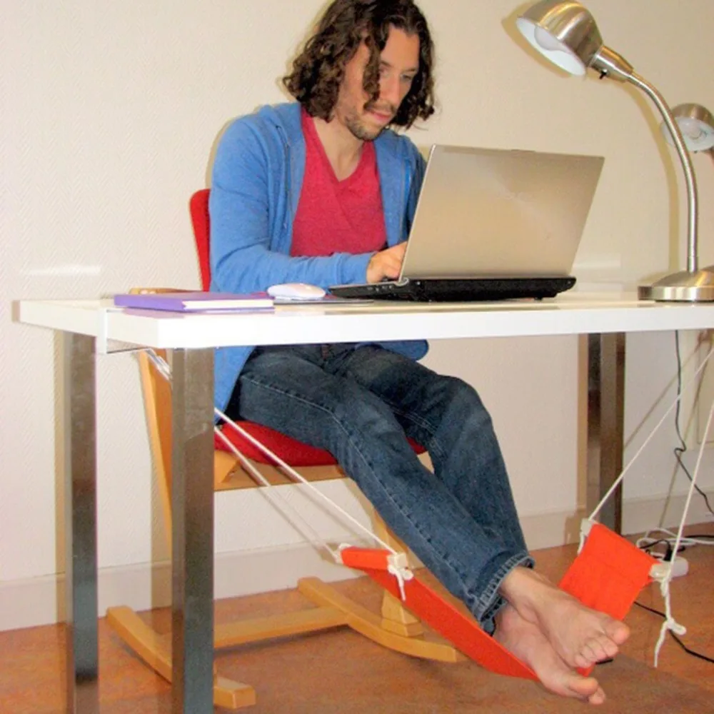 Naturegr Sturdy Under-Desk Foot Hammock Office Adjustable Home Office Study  Footrest Desk Swing