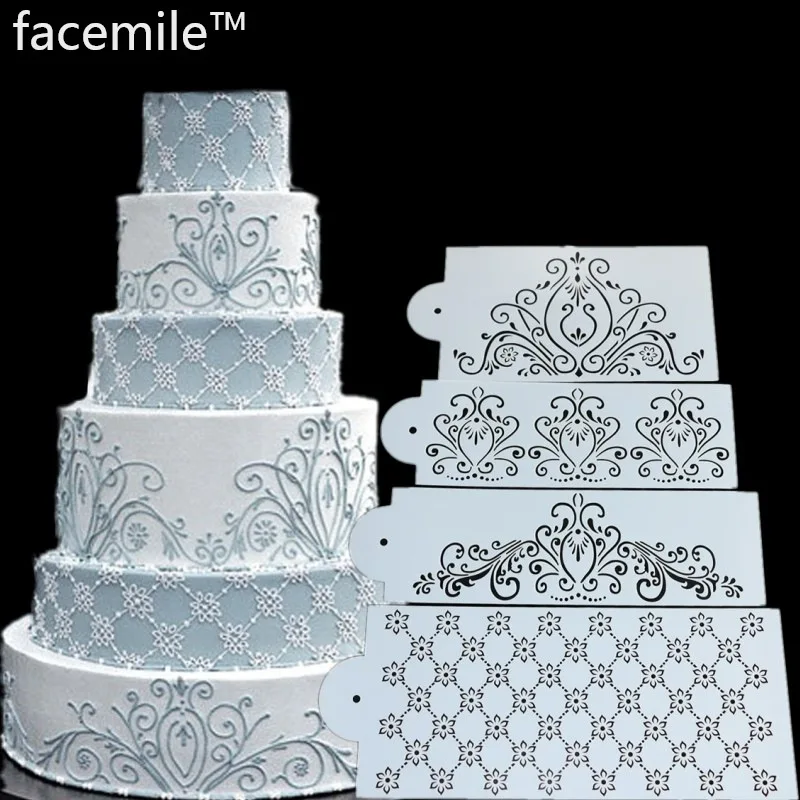 Cake spray pattern fondant hollow template printing mold powdered sugar sieve western point decoration flower border | Дом и сад