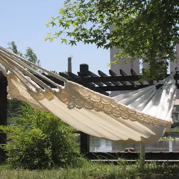 

Hammock Adult Outdoor Nylon Hammock Portable Hanging Macrame Hammock Swing Seat Yard Outdoor Camping Travel Sleeping Bed 2020