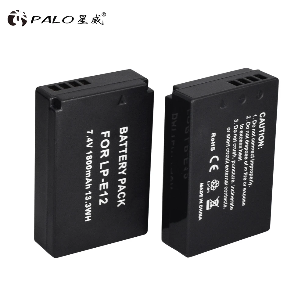 2 шт. 1800 мАч LP-E12 LPE12 LP E12 Аккумулятор для камеры AKKU+ ЖК USB зарядное устройство для Canon M 100D Kiss X7 Rebel SL1 EOS M10 EOS M50 DSLR