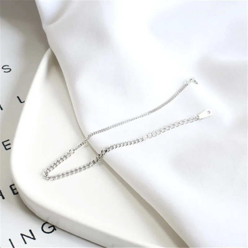 925 Sterling Silver Punk Simple Flat Splicing Chain Bracelet Women Adjustable Fashion Classic Party Jewelry Friendship Gift - Image 6