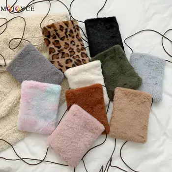 

Fashion Autumn Winter Plush Messenger Bags for Women 2020 Solid Color Soft Shoulder Phone Purse Mini Street Money Pouch