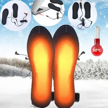 

1 Pair USB Heated Insoles Foot Warming Pad Feet Warmer Sock Pad Mat Winter Outdoor Sports Heating Shoe Insoles Winter Warm