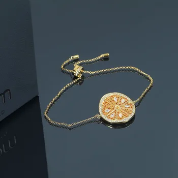 

2019 new fashion orange fruit pendant chain bracelets brand original cute colorful bracelets women girl