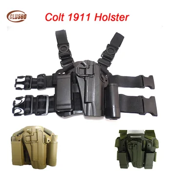

Airsoft Colt 1911 Gun Holster Right Hand Hunting Quick Drop Leg Holster for Colt 1911 Tactical Pistol Gun Case Magazine Pouch