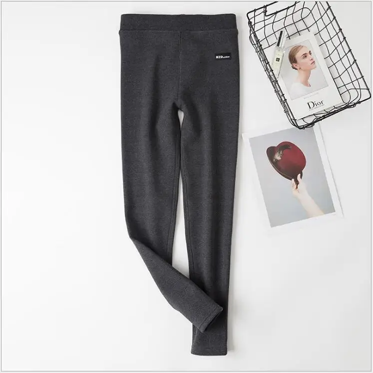 Dark gray1 Горячая новинка Модные женские осенние и зимние эластичные штаны с высокой талией из плотного бархата теплые женские леггинсы большого размера Z267 - Цвет: Dark gray1