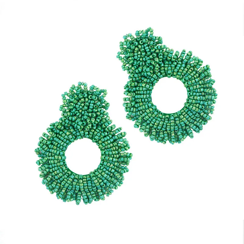 Sehuoran серьги-гвоздики сережки oorbellen Дизайн Ювелирные изделия Великолепные Стеклянные бусины ручной работы Эффектные серьги Бохо модные ювелирные изделия для женщин