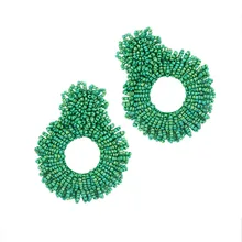 Sehuoran серьги-гвоздики сережки oorbellen Дизайн Ювелирные изделия Великолепные Стеклянные бусины ручной работы Эффектные серьги Бохо модные ювелирные изделия для женщин