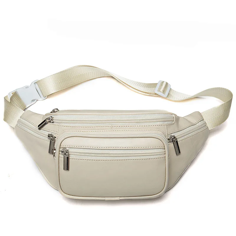 WESTAL Men's Waist Bag Genuine Leather Belt Bag Men Multifunction Male Fanny Pack Hip Bags for Phone/Money Travel Men Waist Pack - Цвет: 8879white