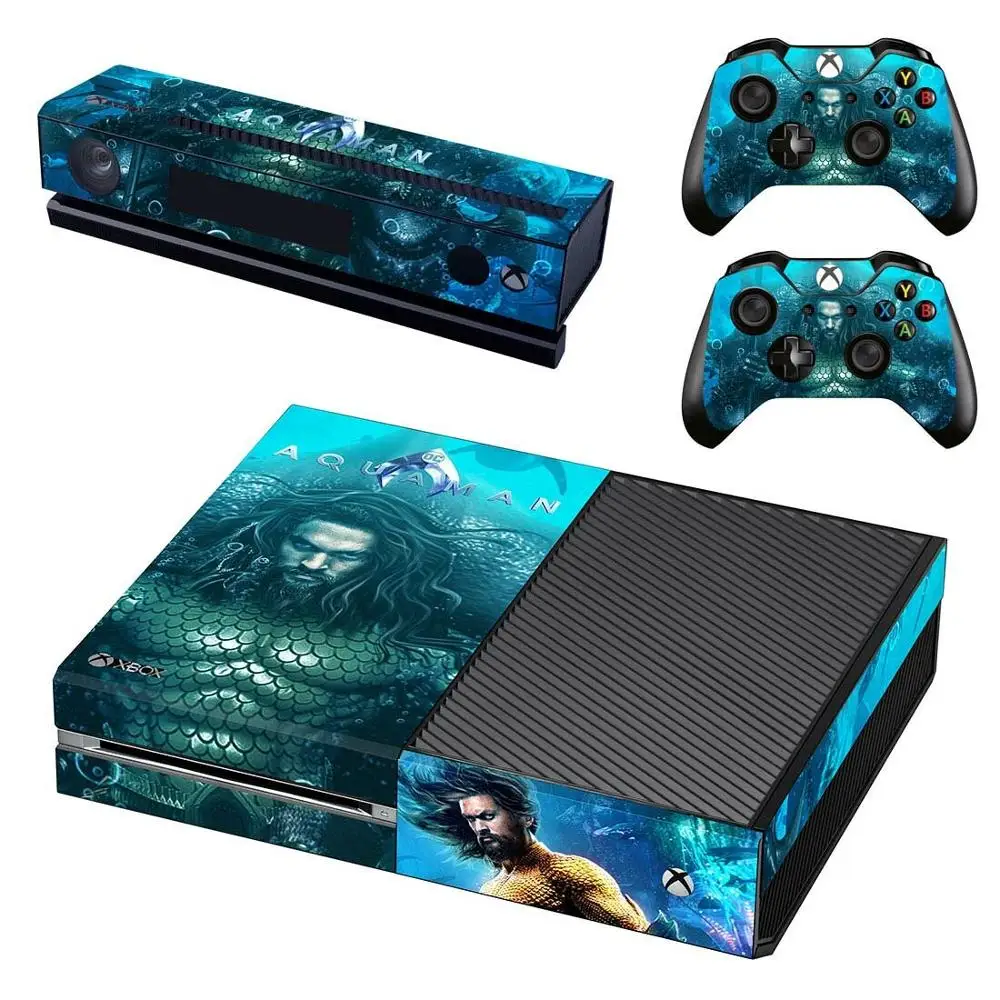 Лига справедливости Аквамен Кожа Наклейка полное покрытие для Xbox One консоль& Kinect& 2 контроллеры для Xbox One Кожа Наклейка