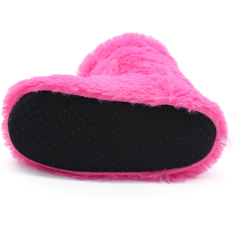 Kids Unicorn Slippers Girls Baby Home Slippers Winter Warm Plush Cute Cartoon Animal Pantuflas Unicornio Non-slip Faux Fur Shoes