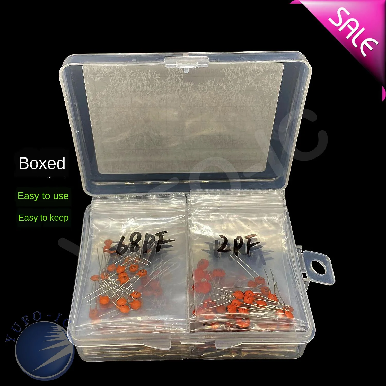 2pf-0.1uf 100nf Ceramic Capacitor Kit 30Values 2/3/5/10/15/22/30/33/47/68/75/82/100/150/220/330/470/680/pf/p 1/1.5/2.2/3.3/NF ceramic capacitor